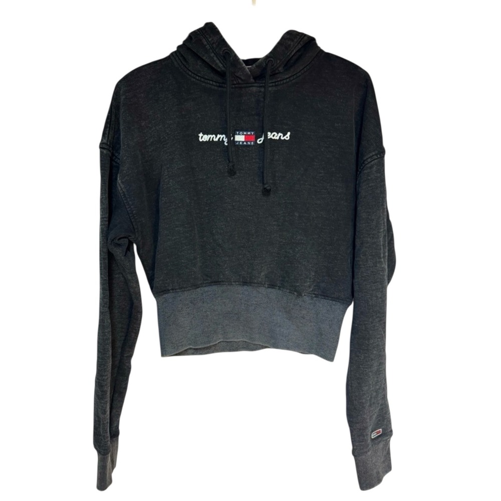 Tommy Hilfiger Women's‎ Charcoal Cropped Hoodie